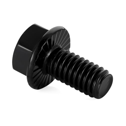 1/4-20 x 1/2" Flange Hex Head Bolts, Stainless Steel 304 Black Finish, Fully Threaded, 25 PCS - color: Black, size: 1/4-20 x 1/2"