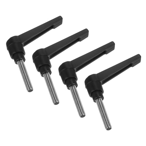 uxcell 4pcs Clamping Lever Handles, M6 x 30mm 304 Stainless Steel Threaded Male Stud, Adjustable Handles Locking Quick Release Ratchet Push Button Bolt Knobs, Black - size: M6 x 30mm