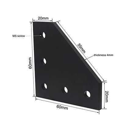 10Set 2020 Aluminum Extrusion Accessories Hardware L Corner Bracket - style: 5HL-10B