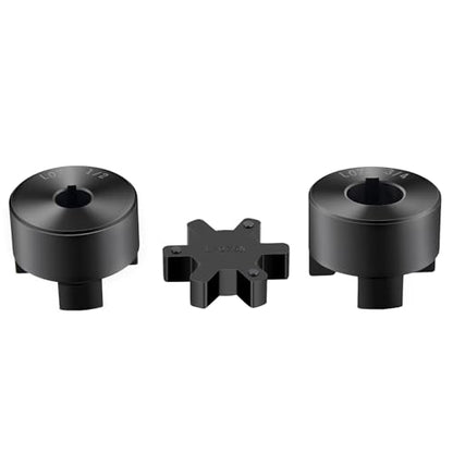 1/2" to 3/4" L075 Flexible 3-Piece L-Jaw Coupling Coupler Set & Rubber Spider for Log Wood Splitter Hybrid Equipment