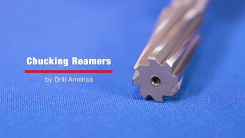 Drill America 1/8" High Speed Steel Straight Shank Spiral Flute Chucking Reamer, DWR Series - size: 1"-11-1/2"