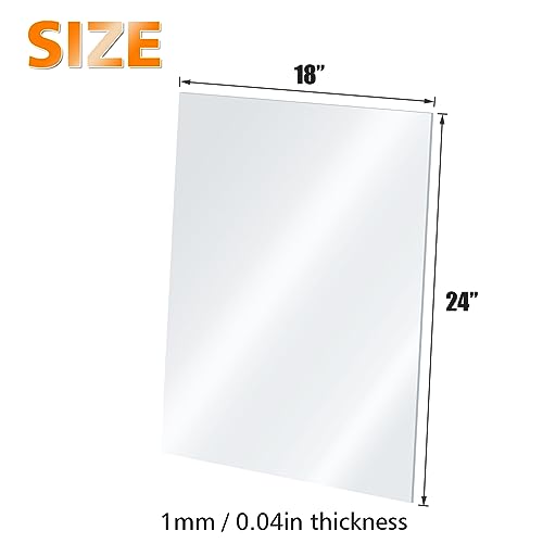 Egofine Plexiglass Sheets Acrylic Sheets 6 Pack of 18x24’’ 0.04 Thick Clear Plastic Cast Transparent Plexi Glass for Crafting Projects, Replacement Picture Frame Glass, DIY Display, Easy to Cut - color: Clear, size: 18x24"