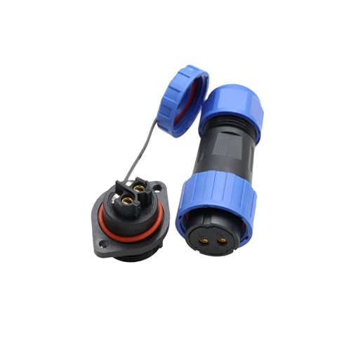 TY20 2-Pin IP68 Waterproof Circular Connector, 25A Solderless Screw Connection, Flange Panel Mount Male & Female Power Plug - color: Flange Reverse Mount, size: 2 Pin 25A