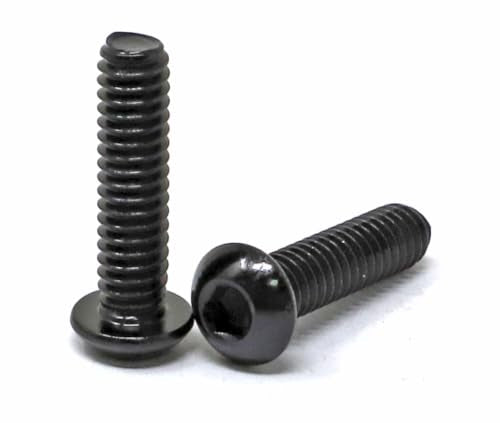 iexcell 50 Pcs 1/4-20 x 1 Stainless Steel 304 Hex Socket Button Head Cap Screws Bolts, Black Oxide Finish, with Hex Key Spanner - size: 1/4-20 x 1"
