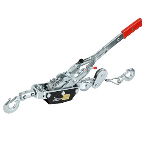 BIG RED Come Along Winch, 5 Ton (10000 LBs) Pulling Capacity, 10ft, 3 Hooks - size: 5 ton