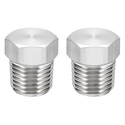 2 Pack SUS304 1/4" NPT Male Outer Threaded Pipe End Cap - size: 1/4" NPT Male
