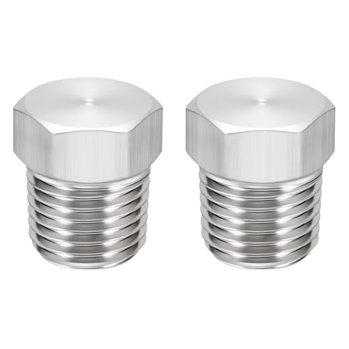 2 Pack SUS304 1/4" NPT Male Outer Threaded Pipe End Cap - size: 1/4" NPT Male