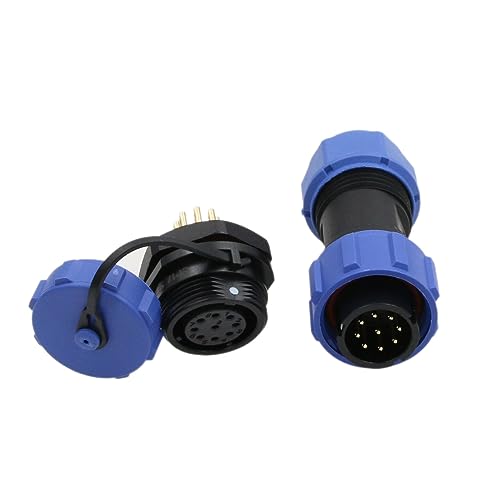 SP13 9 Pin Connector Watertight Dustproof Cap Plug Socket Aviation Circular Industrial Power 20 AWG Wire 3A 125V - size: 9 pin 3A