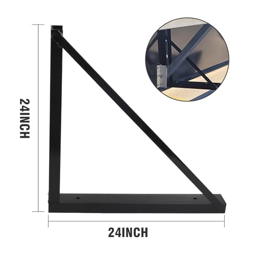 3 PCS 24 x 24 Inch Black Welded Structural Steel Mounting Brackets - size: 24"x24" Welded-3PCS