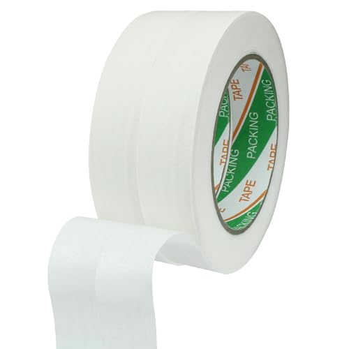 White Masking Tape, 2 Rolls, 1" x 55 Yards - color: White