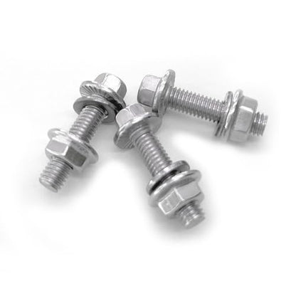 30 Sets M6x1.0-16mm Flanged Hex Head Bolts Kits, Flange Hexagon Screws, Hanger Bolts,Stainless Steel 18-8 (304), M6 Flange Bolt and Nuts,Washer for Securing Exhaust Components for Bicycle (M6x16mm) - size: M6x1.0-16mm
