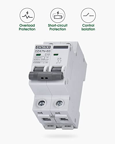 AC Miniature Circuit Breaker, 10 Amp 120V/240V 2 Pole - style: 10 Amp
