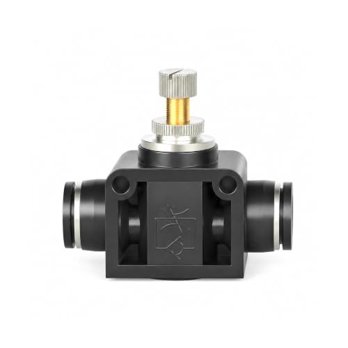 TAILONZ 1/2" OD SCF-1/2 Air Flow Control Valve Push-to-Connect Fitting 1PCS - size: 1/2"/Black/1PCS