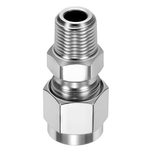 6mm OD Compression x 1/8" NPT Male Union Coupling Connector - size: 1/4"OD Compression x 1/8" MNPT