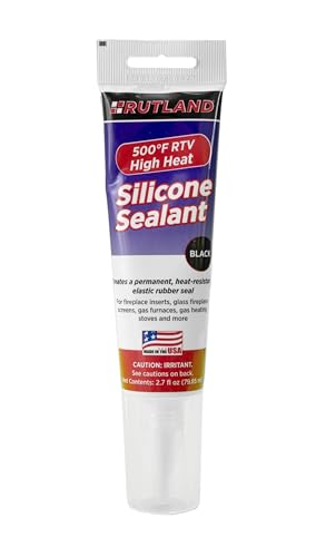 Rutland Black High Temp Silicone Sealant RTV Gasket Maker - Heat Resistant Glue & Black RTV Silicone Sealant Adhesive, Gasket Sealer 500F
