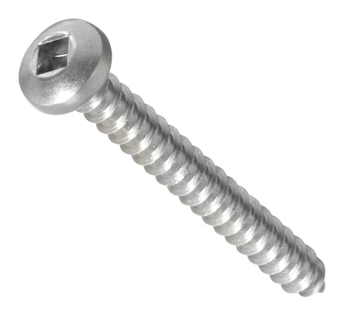 #8 x 2-1/2" Pan Head Sheet Metal Screws, Full Thread, Square Drive, Stainless Steel 18-8, Bright Finish, Self-Tapping, Quantity 50 Pieces By Fastenere - size: #8 x 2-1/2"(50 PACK)