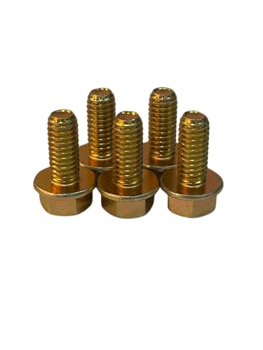 (100 Pieces) 5/16-18x3/4 Grade 8 Hex Flange Bolts Screws UNC Coarse Full Threads Zinc Yellow Trivalent