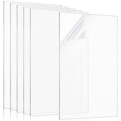 Junkin 6 Pack 4 x 6 Inch Non-Glare Acrylic Sheet for Picture Frame - size: 4 x 6 Inch