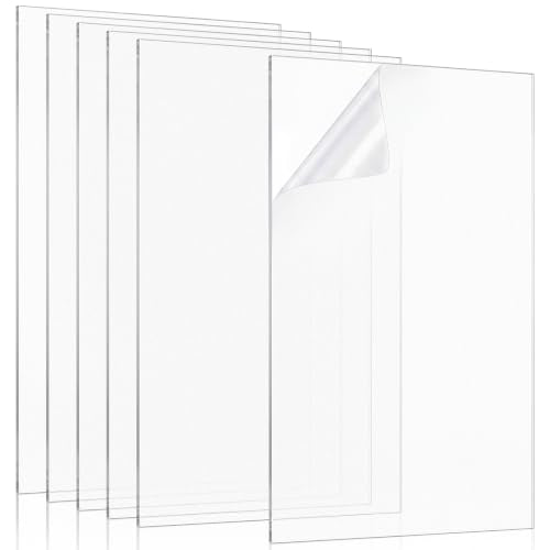 Junkin 6 Pack 4 x 6 Inch Non-Glare Acrylic Sheet for Picture Frame - size: 4 x 6 Inch