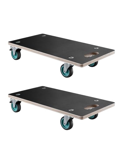 VEVOR Furniture Dolly, 551 lbs Load Capacity, Furniture Moving Dollies with 4 TPR Silent Wheels, Rectangle Multifunctional Flat Dolly for Piano Furniture Couch Washing Machine Fridge, 2 Pack, Black - size: 22.6 x 11.4 x 4.6 in