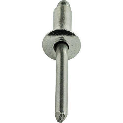 Fastenere Pop Rivets - 1/8" x 1/8" (100pcs) Heavy Duty, Open-End, Stainless Steel, Dome-Head Blind Rivets, Corrosion-Resistant, High Tensile & Shear Strength, 4-2 Gap 0.063"-0.125" - size: 1/8" x 1/8" (4-2) (100 Pack)