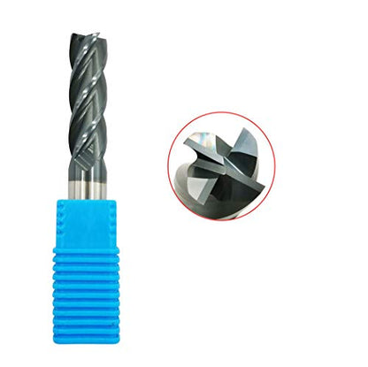 58 Carbide Square End Mill, HRC 45 Deg Single End 4 Flute AlTiN ating Mill Bits (58),Silver - size: 5/8 in