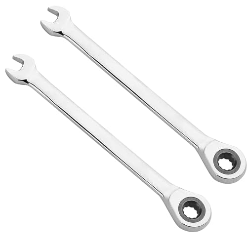 KINJOEK 2PCS 13mm Ratcheting Combination Wrenches Metric, 12-Point Design 72-Tooth Ratchet Gear Spanner - size: 13mm 2PCS