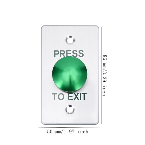 Push to Exit Button，12V DC Push to Exit Switch with LED Light, IP67 Waterproof,NC/NO/COM Outputs, Surface Mount Request-to-Exit Device for Access Control Systems (86X50-C) - color: 86X50-C