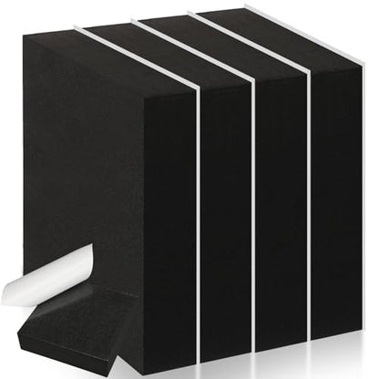 4 Pcs 1-1/2" Thick Foam Padding Sheet with Adhesive Backing Block - color: Black, size: 1.5 Inch Thick, 6 x 6 Inches