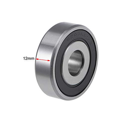 uxcell 6203-1/2-2RS Deep Groove Ball Bearings 1/2-inch Inner Dia 40mm OD 12mm Bore Double Sealed Chrome Steel Z2 2pcs - size: 1/2"x40mmx12mm