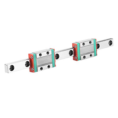 Oumefar Linear Rail, MGN9B Linear Rail Linear Rail 150mm/5.9inch Linear Rail 9mm Width with 2pcs Rail Block, Small Carriage Slide Rail Linear Motion Guideway Rods for CNC