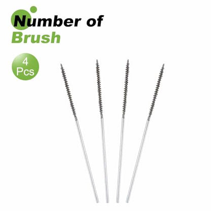 HARFINGTON 4pcs Wire Bore Brush 6 x 5/32" 1/8 Inch Shank Stainless Steel Bristles Cleaning Brush for Clean Car Part Tube Kitchen Garage - size: 6 x 5/32" 1/8 Inch