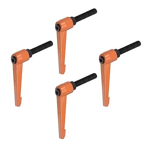 HARFINGTON 4pcs Adjustable Clamping Lever Handles M10 x 40mm Male Thread Bolt Knobs Rotating Screw Locking Quick Release Ratchet Push Button Handle, Orange - size: M10 x 40mm