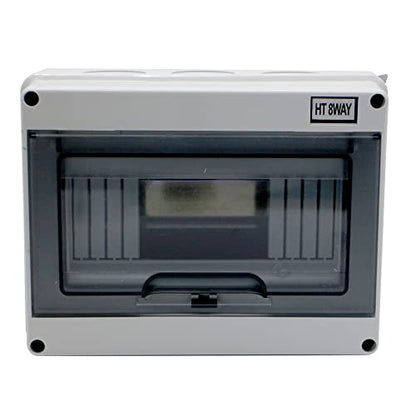 MAKERELE Distribution Protection Box with DIN Rail IP65 ABS 8 Way - size: 8WAY-200mmx155mmx92mm
