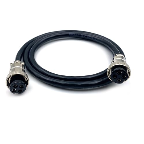 3.28 ft GX20 4 Pin Double Female Cable, GX20 4Pins Female to Female Head Aviation Cordset Electrical Connector Panel Mount Circular Metal Adapter Cordset for Ships 7A 200V 17AWG (1meter) - size: GX20 4Pin