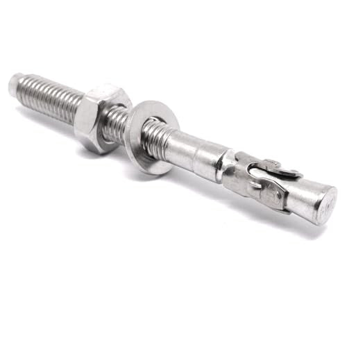 3/8" x 4" Concrete Anchors, Stainless Steel Wedge Anchors Concrete Bolts Heavy Duty Fasteners for Cement (8pcs) - size: 8pcs 3/8" x 4"