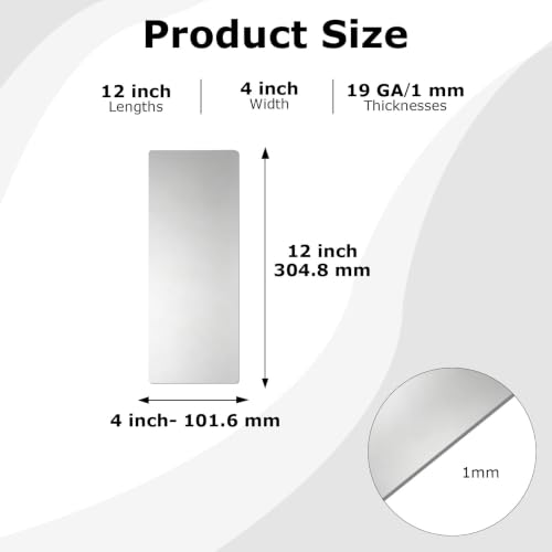 4 Pcs 19 Gauge Cold-Rolled Steel Plates,12"X4" Sheet Metal Cold Rolled - size: 12"x4", 19 Gauge