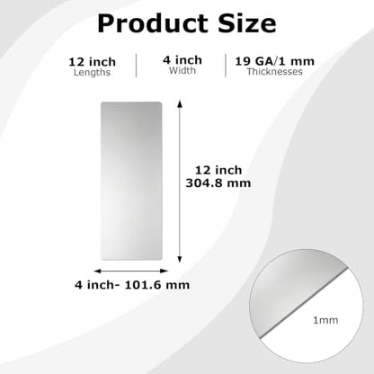 4 Pcs 19 Gauge Cold-Rolled Steel Plates,12"X4" Sheet Metal Cold Rolled - size: 12"x4", 19 Gauge