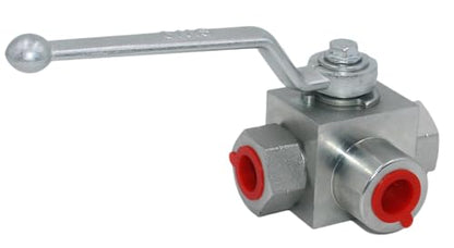 Hydraulic Ball Valve KHB3K 3/8'' NPT, Shut-Off 3 Way, L-Born 3/8 Inch Hydraulic Valve 7250 PSI - size: KHB3K 3/8NPT(3 Way)