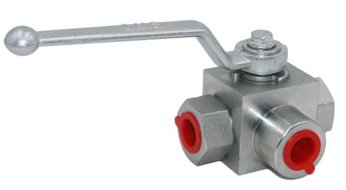 Hydraulic Ball Valve KHB3K 3/8'' NPT, Shut-Off 3 Way, L-Born 3/8 Inch Hydraulic Valve 7250 PSI - size: KHB3K 3/8NPT(3 Way)