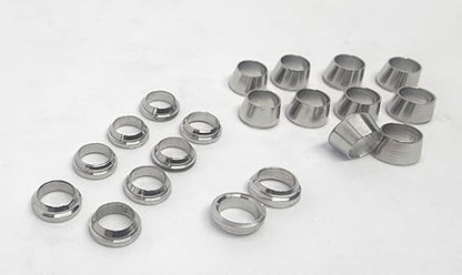 10 Sets of 1/4" Compression Fitting Ferrules, 316 Stainless Steel