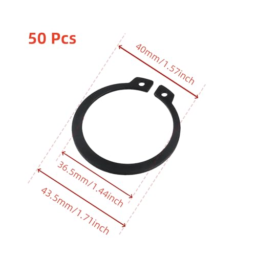 Oedema External Large Retaining Rings, 50 Pcs, 1-5/8 Inch, Black - size: 40mm/1.57inch