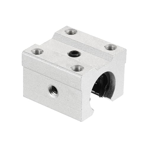 uxcell 4pcs SBR12UU Linear Bearing Block 12mm Open Slide Bearing Long Block for SBR12 Linear Motion Shaft Guides Slide Rails as 3D Printer CNC Router Part, Silver Tone