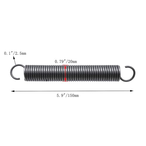 4Pcs Heavy Duty Extension Spring, Spring Steel Hook - size: 5.9" Length