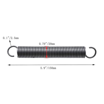 4Pcs Heavy Duty Extension Spring, Spring Steel Hook - size: 5.9" Length