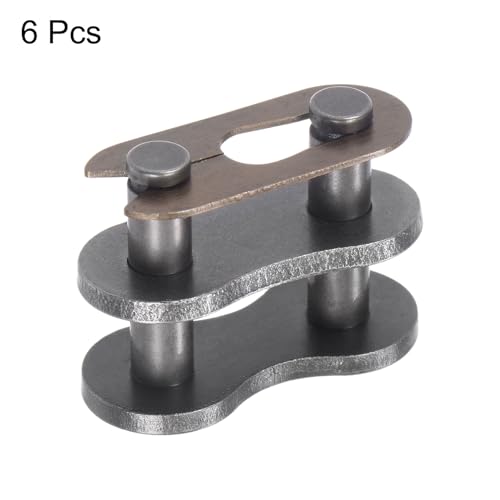 uxcell 6Pcs #60 Chain Master Connector Link Roller, 3/4" Pitch Carbon Steel, Standard Connecting Split Links for 12A Chain - size: #60