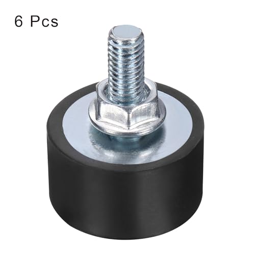 uxcell 6pcs M6x18mm Rubber Isolator Mounts with Studs 25x15mm - size: VD-D25*H15, M6*18