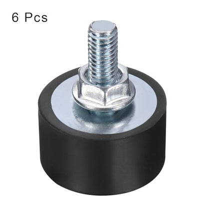 uxcell 6pcs M6x18mm Rubber Isolator Mounts with Studs 25x15mm - size: VD-D25*H15, M6*18