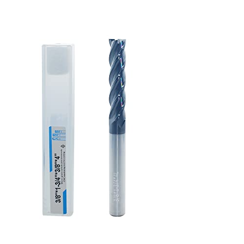 3/8" Extra Long Carbide Square End Mill, 4 Flute, 4" OAL, 1 Pc - size: 3/8" Extra Long (1 Pc), style: For Alloy Steels