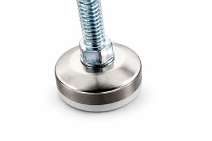 Tech Team #746 Furniture Leveling Feet – 3” Stem 5/16”-18 Thread Adjustable Glides with T-Nuts (Set of 4) – Heavy-Duty Levelers for Chairs, Tables, Cabinets & Work Benches